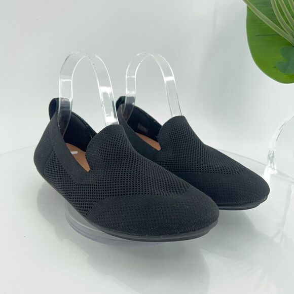Fitflop Women's Allegro Slip On Shoe Size 7 Toning Loafer Flats Black Knit - Picture 4 of 13